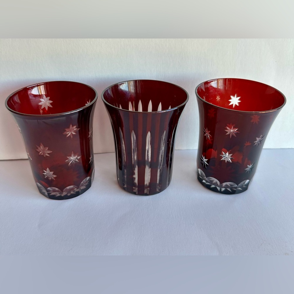 Crabtree & Evelyn Noel Ruby Red Glass Votive Holders